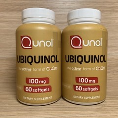 Lot Of 2 Bottles Qunol Ubiquinol 100 mg, 60 Softgels Each (120 Total) Exp 7/2026