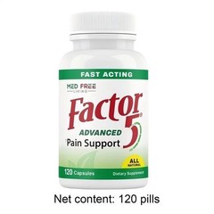 1-3Pack Med Free Living Factor 5 Joint Muscle Support Capsules 120 Count