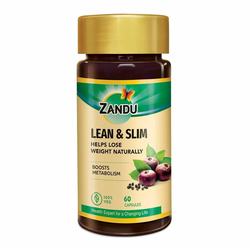 Zandu Lean & Slim, An Ayurvedic Supplement Helps for Healthy Digestion – 60 Veg