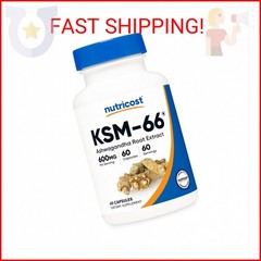 Nutricost KSM-66 Ashwagandha Root Extract 600mg, 60 Veggie Caps – 5% Withanolide