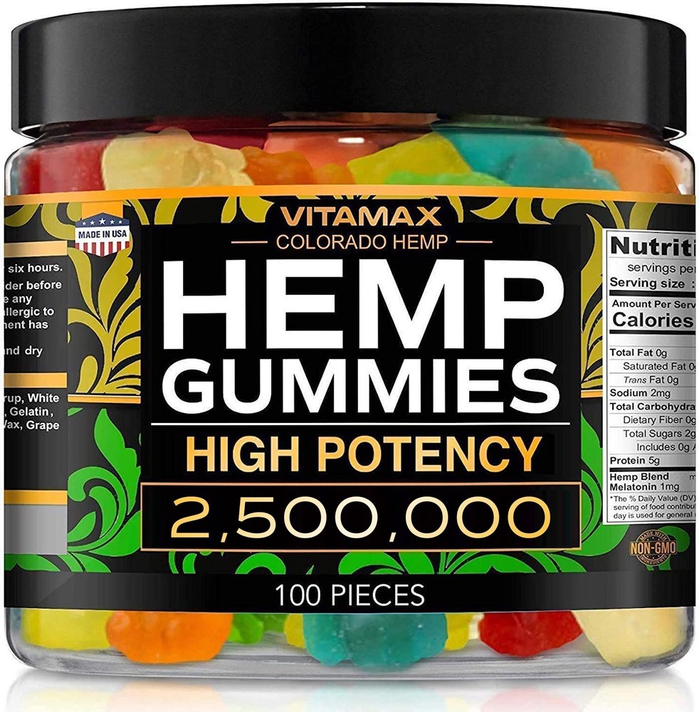 Natural Gummies for Stress Relief – Great for Pain, Insomnia & Anxiety -100ct