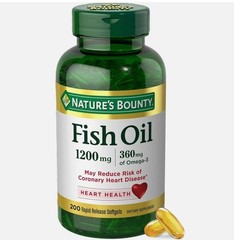 Nature’s Bounty 200 Softgels Fish Oil 1200 mg Supplements Heart Health BB: 1/27
