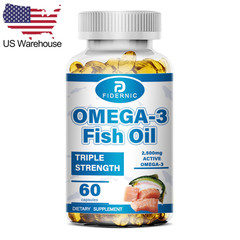 Triple Strength Omega-3 Fish Oil, 2500mg Support Heart, Brain & Joint Health