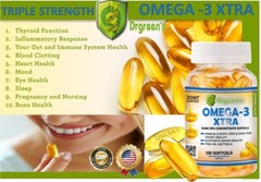 Ultra Pure Omega 3 Fish Oil 2600mg Small, Potent, Joint SUPPORT Relief XL 120