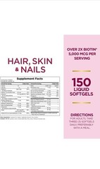 Nature’s Bounty 2 PACK – Hair Skin Nails Extra Strength Biotin/Exp. 2026+