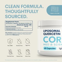 Core Med Science Liposomal Quercetin Supplement, 200mg Physician Formulated …