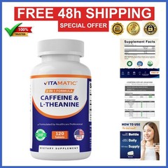 L-Theanine 200mg with Caffeine 100mg – 120 Vegetarian Tablets