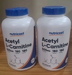 2 Nutricost Acetyl L-Carnitine 500mg, 180 Count Exp 4/2028