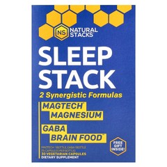 Sleep Stack, 2 Bottles, 15 Vegetarian Capsules Each