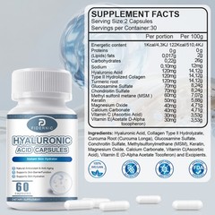 Hyaluronic Acid 60 Capsules Skin Hydration Joint Support Supplement