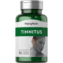 Piping Rock Tinnitus Supplement | 90 Caplets | 90 Count (Pack of 1), Beige