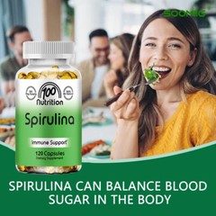 Spirulina Capsules – Anti-Aging,Antioxidant,Immune,Brain,Heart Health Support