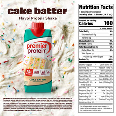 Premier Protein Shake, Cake Batter Delight, 30g Protein, 11 Fl Oz, 4 Ct