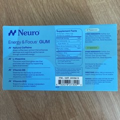 Neuro Energy & Focus Gum, Peppermint and Spearmint, 12-packs, 72 Total Pieces