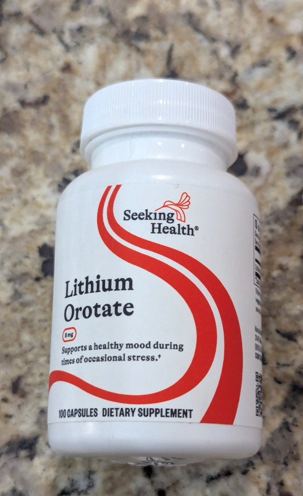 Seeking Health Lithium Orotate Mood Support 100 capsules exp: 11/2028