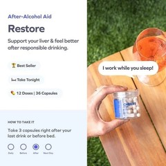 Cheers Restore | Supplement with DHM + L-Cysteine | Feel Better after Drinking