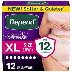 Depend Night Defense Adult Diapers, Incontinence & Postpartum X-Large, Blush