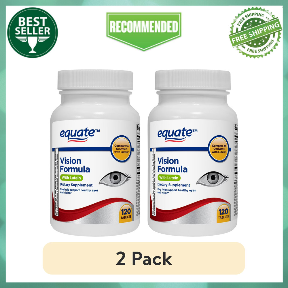 Equate Vision Formula with Lutein, Eye health and vision support Tablets 240 Ct