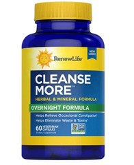 RenewLife Cleanse More Overnight Formula | 60 Vegetarian Capsules (free shipping