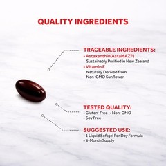 Naturalis New Zealand Astaxanthin (12mg) | Enhanced 120 Count (Pack of 1)
