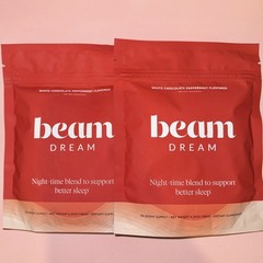 Beam Dream Sleep Powder WHITE CHOCOLATE PEPPERMINT 30 servings x 2 PACK,Exp 2027