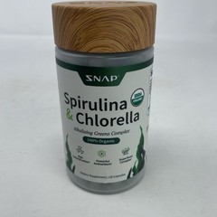 SNAP Supplements Organic Spirulina & Chlorella, Green, 120 Caps