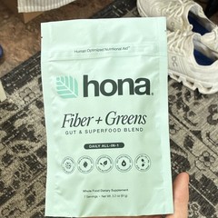 hona Fiber + Greens Gut Superfood Fiber Powder Vegan 3.2oz Exp 01/26
