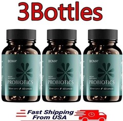 3 Pack BIOMA Probiotics Digestive Health Gut Support for Men & Women 60 Capsules
