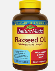 Nature Made Flaxseed Oil 1400 mg Heart Health Supplement, 100 Softgels 100 Days