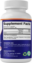 Glycine 2000mg Capsules for Cognitive Support – Non-GMO, Gluten-Free, 300 Count