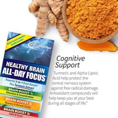 Applied Nutrition Healthy Brain All-Day Focus 50 Tablets, 3-in-1, 25 Servings 5x