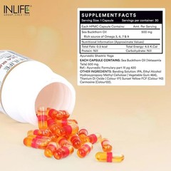 INLIFE Sea Buckthorn Oil Capsules 500mg | Omega 3 6 7 9 Supplement 30N K660
