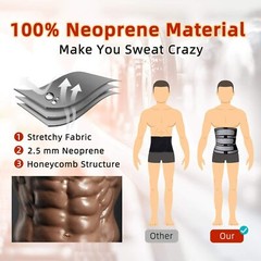Men’s Sweat Sauna Waist Trainer Neoprene Corset Cincher Weight Loss Body Shaper