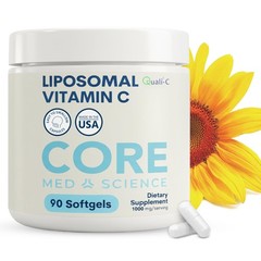 Core Med Science Liposomal Vitamin C 1000mg, 90 90 Count (Pack of 1), Red