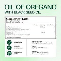 VivoNu Oil of Oregano Including Black Seed Oil, Balanced Oil of Oregano Capsules
