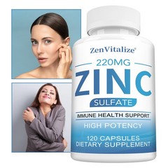 Zinc Sulfate Immune Health Support Supplement,120 Capsules,Skin & Energy Support