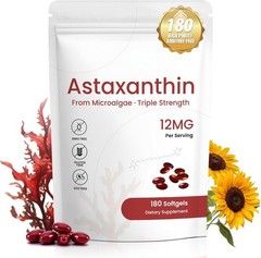 Astaxanthin 12mg Remedy, 6 Supply of 180 Softgels for Antioxidant Support