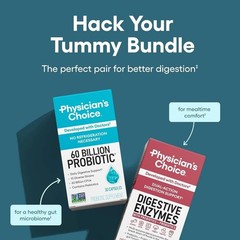 Choice 60 Digestive Probiotic & Billion Enzymes Digestive Health STEAMING Physic