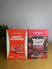 Newellme Happy Cleaner & Balance Master Powder, Mixed Berry, 14 Day, 2PK
