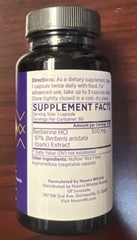 NAOMI Berberine For healthy blood sugar & metabolism, 500 Mg, 60 Capsules, NEW