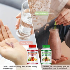 180 Capsules, Fruits & Veggies Supplements – 90 Fruits & 90 Vegatables Capsules