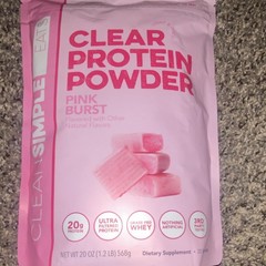 Clean Simple Eats Clear Whey Protein Isolate Pink Burst Grass Fed 20oz