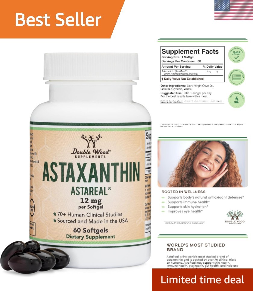 Clinically Proven 12mg Astaxanthin – 2 months- Supply for Health Benefits