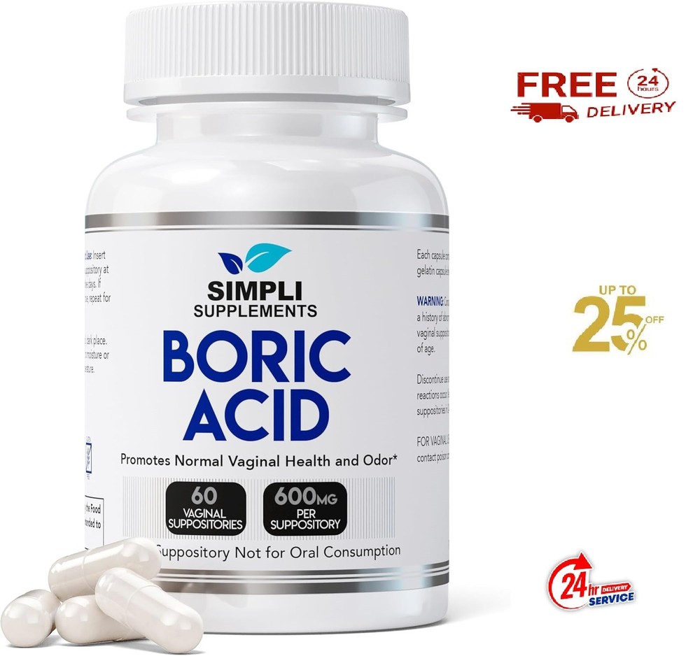 60 Boric Acid Suppositories for Vaginal Health – Ph Balance & Natural Remedy