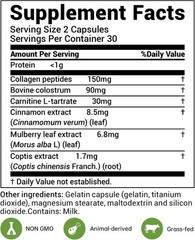 DrBioCare Living Collagen L-Carnitine Complex – 60 Capsules, Non-GMO, Grass-Fed