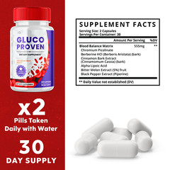 (3 Pack) Glucoproven, Glucoproven Glucose & Blood Sugar Support (180 Capsules)