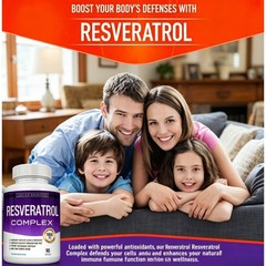 2 BOTTLES- Toplux Resveratrol Complex,1800mg Natural Antioxidant,Cellular Health