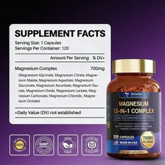 3-bottle Totaria Magnesium 12-in-1 Complex 700mg.