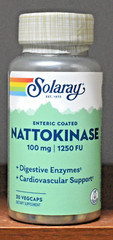 Solaray Nattokinase 30 Capsules 1250 FU Enteric Coated 30 VegCaps 100 mg 100mg