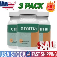 3 Pack Emma Gut Health Supplement 180 Capsules for Bloating Relief & Leaky Gut
